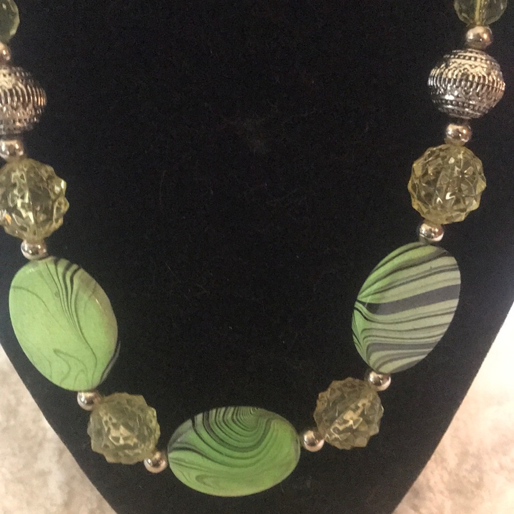 “GREEN BEADED” Necklace .